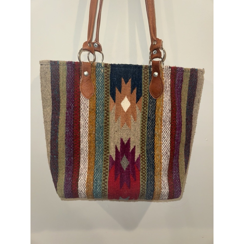 Wool Saddlebag Blanket Purse Unbranded Tote 16x14 Two straps